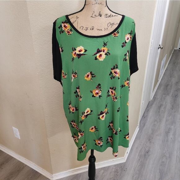 Lane Bryant green floral comfy shirt plus size 22/24 - Picture 1 of 6